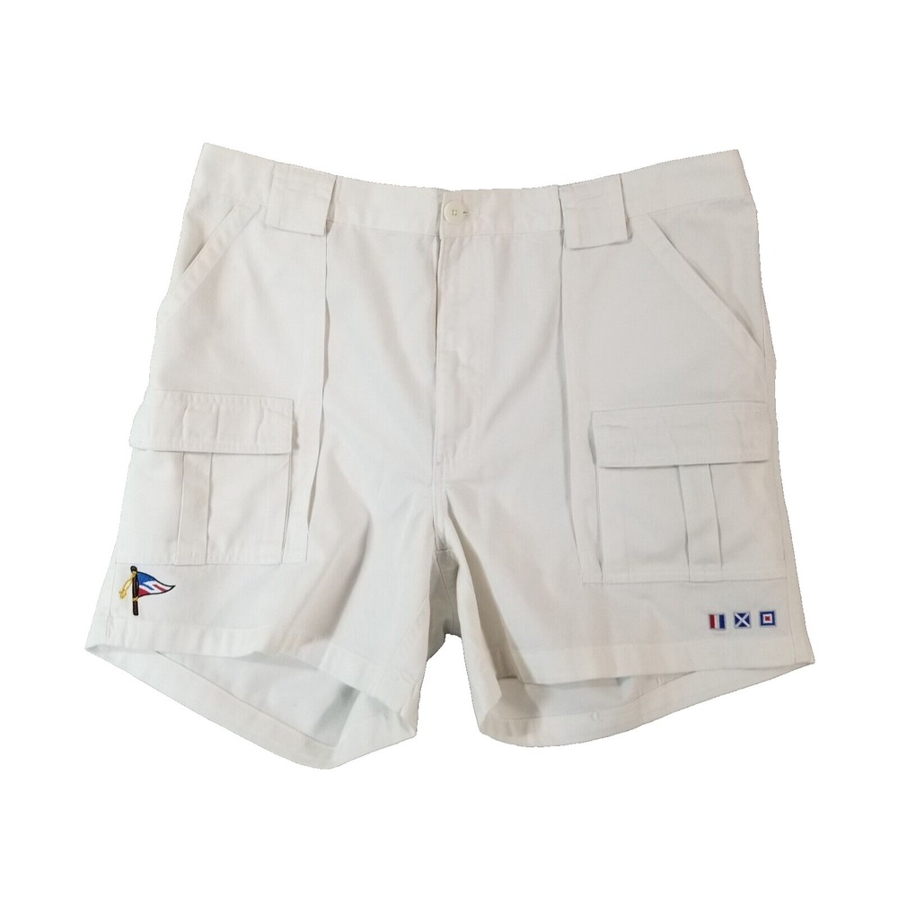 Weekender Cargo hiking shorts men's 40x5 White comfort waist outdoor embroidered